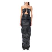 Rick Owens Svart Prong Gown Klänning Black, Dam