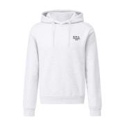 A.P.C. Hoodie med broderat logotyp Gray, Herr