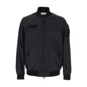 Stone Island Svart Bomberjacka med Logopatch Black, Herr