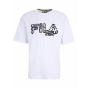 Fila Oversized bomull T-shirt med brodyr White, Herr