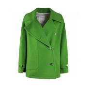 Beatrice .b Ull Peacoat Dubbelknäppt Kappa Green, Dam