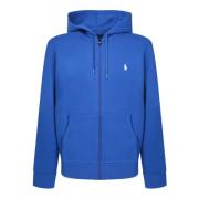 Polo Ralph Lauren Modern Zip Hoodie med Broderat Logotyp Blue, Herr