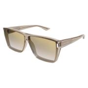 Saint Laurent Brun Flat Top Solglasögon Beige, Unisex