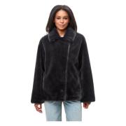 Cesare Gaspari Faux Fur &amp; Shearling Jackets Black, Dam