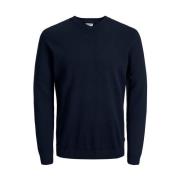 Jack & Jones Blå Bomull V-ringad Tröja Blue, Herr