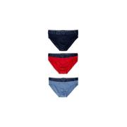 Emporio Armani Blå Bomullsbriefs för Män Multicolor, Herr