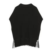 Patrizia Pepe Lana de poncho poncho Ull Poncho Omslag Black, Dam