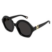 Chloé Oversized Svarta Solglasögon Black, Unisex