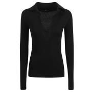 Ermanno Scervino Svart långärmad polotröja Black, Dam