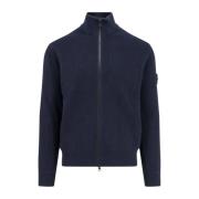 Stone Island Bomull Dragkedja Cardigan Blue, Herr