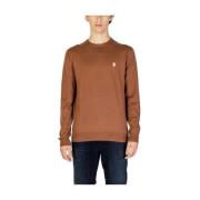 U.S. Polo Assn. Beige Bomull Crew Neck Sweater Brown, Herr