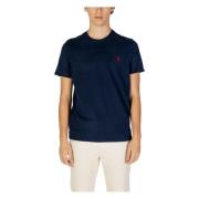 U.S. Polo Assn. Blå Bomull Rund Hals T-shirt Blue, Herr