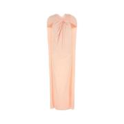 Jil Sander Pastellrosa Crepe Lång Klänning Pink, Dam