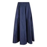 P.A.R.O.S.H. Blå Taffeta Lång A-linje Kjol Blue, Dam