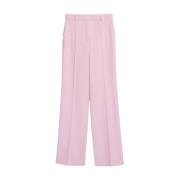 Max Mara Rak ben ull satinbyxor Pink, Dam