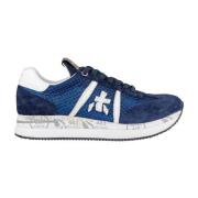 Premiata Tekniskt Tyg och Mocka Sneakers Blue, Dam