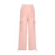 Erika Cavallini Cargo Stil Rosa Sidensbyxor Pink, Dam