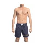 Bikkembergs Stiliga Blå Badshorts med Fronttryck Blue, Herr