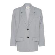 Gestuz Oversized Blazer Gråblå Melange Gray, Dam