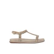 ALMA EN PENA Platt sandal juvel detaljer Yellow, Dam