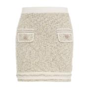 Blugirl Beige Glitter Mini Kjol Frans Beige, Dam