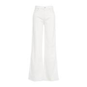 7 For All Mankind Vita Wide Leg Jeans Lotta Sugar White, Dam