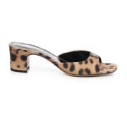 Paris Texas Leopard Mockamules Tjock Klack Brown, Dam