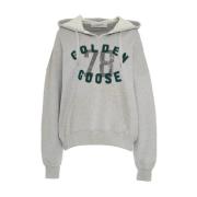 Golden Goose Grå Sweatshirt med V-Ringning och Känguruficka Gray, Dam