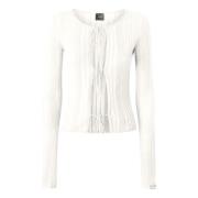 PINKO Genomskinlig Crepe Stickat White, Dam