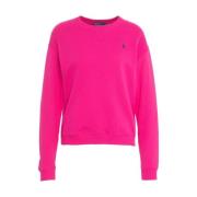 Polo Ralph Lauren Rosa Sweatshirt med Ribbed Detaljer Pink, Dam