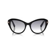 Tom Ford Stiliga solglasögon med blå linser Black, Unisex