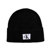 Calvin Klein Jeans Patch Beanie Mössa Akrylblandning Black, Herr