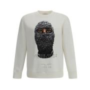 IH NOM UH NIT Sweatshirt med broderat masktryck White, Herr