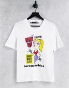 Love Moschino – Vit t-shirt med Work Out-logga-Vit/a