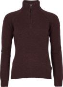 Pinewood Women's Värnamo T-Neck Sweater Earth Plum Melange