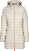 Save the Duck Women's Long Animal Free Puffer Jacket Carol Rainy Beige