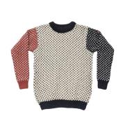 Devold Unisex Nordsjø Wool Sweater Offwhite/Navy/Marsala