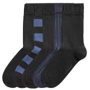 Björn Borg Strumpor 5P Block Stripe and Square Socks Svart/Blå Strl 36...