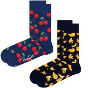 Happy socks Strumpor 2P Classic Cherry Socks Blå bomull Strl 41/46