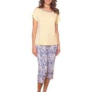 Lady Avenue Short-sleeve With Pirate Pyjama Gul Bambu Large Dam