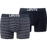 Levis Kalsonger 2P Base Stripe Boxer Vit/Marin bomull Small Herr