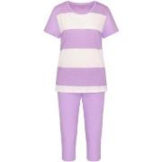 Triumph Pyjama Set X 01 Vit/Lila bomull 38 Dam