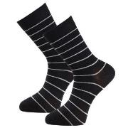 Trofe Bamboo Small Stripe Socks Strumpor 2P Svart Strl 39/42 Dam