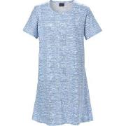 Trofe Croco Big T-Shirt Dress Blå Mönstrad bomull Small Dam