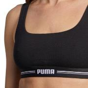 Puma BH Women Scoop Neck Top Svart ekologisk bomull Small Dam