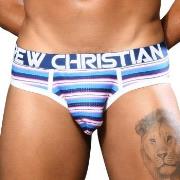 Andrew Christian Kalsonger Almost Naked Newport Mesh Brief Blårandig p...