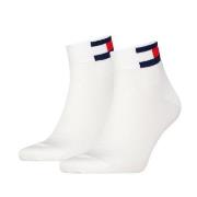 Tommy Men Uni Flag Quarter Sock Strumpor 2P Vit Strl 39/42 Herr