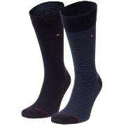 Tommy Hilfiger Strumpor 2P Men Sock Stripe Svart/Blå Strl 39/42 Herr