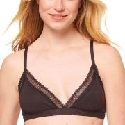 Sloggi BH GO Ribbed Lace Bralette Svart bomull Small Dam