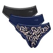 Sloggi Trosor 3P GO Crush High Leg Briefs Svart/Blå bomull Small Dam